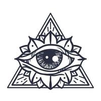 All Seeing Eye in Triangle vector