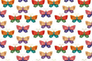 Steampunk butterfly seamless pattern vector