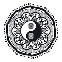 Vintage Yin and Yang in Mandala vector