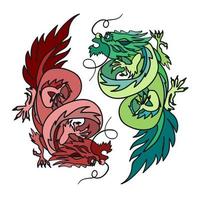 dragón chino oriental feng shui vector