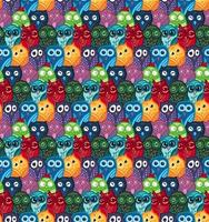 Owls hand drawn seamless pattern vector