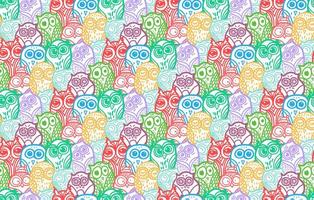 Owls hand drawn seamless pattern vector