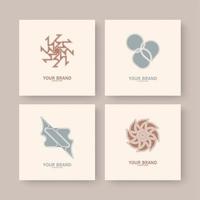 Abstract retro logo template collection vector