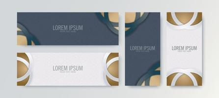 Luxury business banners with wave background set vector