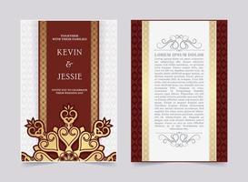 Elegant mandala wedding invitation card template design vector