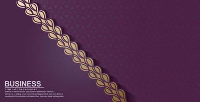 Luxury abstract shape background with purple and gold vector