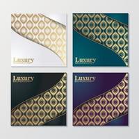 Cover of elegant pattern motif in gold color vector