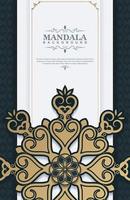 Luxury mandala decorative card in gold color vector