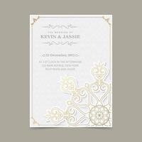 Luxury mandala style wedding invitation vector