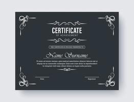 Classic certificate of achievement award template vector