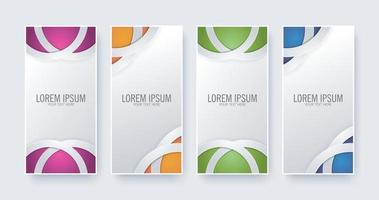 Business vertical banner set in line style vector