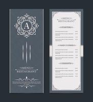 Menu layout with ornamental elements vector