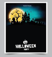 Halloween night party background with full Moon vector