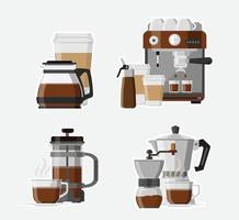 juego de máquina de café y espresso vector