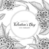 Hand drawn floral valentine's day background. vector