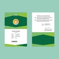 plantilla de diseño de tarjeta de identificación elegante verde vector