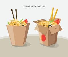 chinese food take away box vector