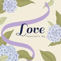 Hand drawn floral valentine's day background. vector