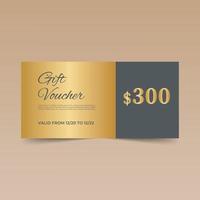 Nice Golden Gift Voucher Design Template vector