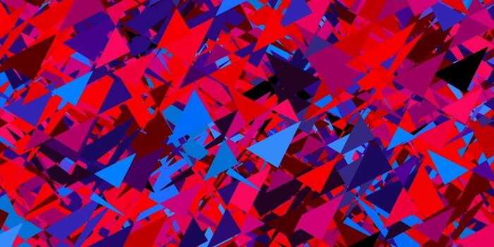 Light blue, red vector background with triangles.
