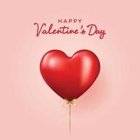 Happy Valentine's Day banner. Holiday background design with big heart made of pink, red Hearts on black fabric background. Horizontal poster, flyer, greeting card, header for website. Gold metallic text Love, realistic red balloons. Vector Illustration