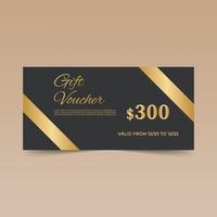 Awesome Gold Black Gift Voucher Design Template vector