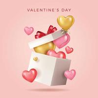 diseño de san valentín con cajas de regalo realistas vector