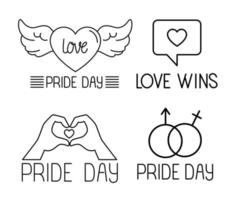 bundle of pride day icons, line style vector