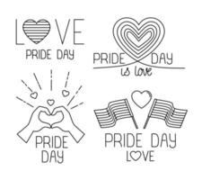 bundle of pride day icons, line style vector