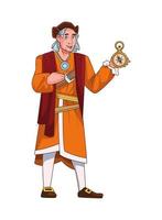 Christopher Columbus with compass character vector