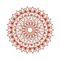 mandala navratri con color rojo, icono de decoración hindú vector