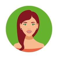 beautiful woman avatar character icon vector