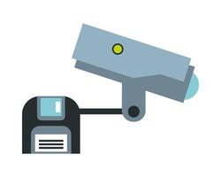 cctv video camera with floppy disk vector