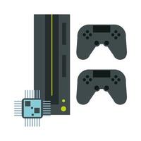 processor chip with video game console devices technology vector