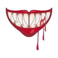 dark evil clown mouth halloween with blood vector