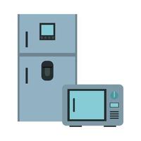 fridge and microwave oven appliances vector