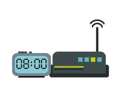 wifi router with digital watch technology vector