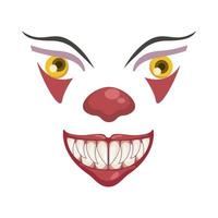 dark evil clown face halloween character vector