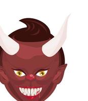 diablo demonio cabeza personaje de halloween vector
