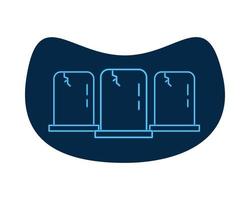 cemetery tombs neon style icons vector