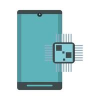 smartphone with processor devices technology vector