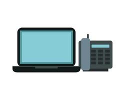 digital telephone with laptop computer vector