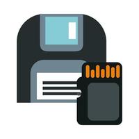 sd card and floppy storage data icons vector