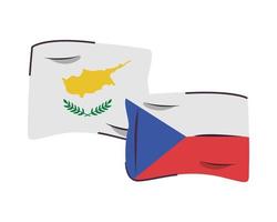 República Checa y Chipre banderas icono aislado vector