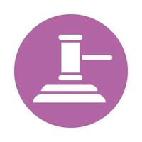 justice hammer isolated icon vector