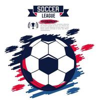 soccer league sport poster with ball vector