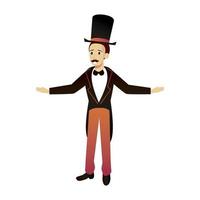 circus ringmaster with suit character vector