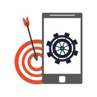 smartphone and target icon vector