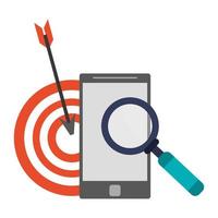 searching with smartphone icon vector
