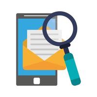 searching mail with smartphone vector